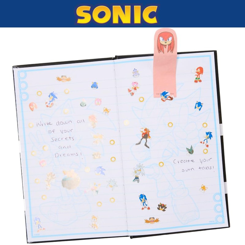 Innovative Designs Sonic Stationery Set for Kids, Sonic Journal, Stickers,