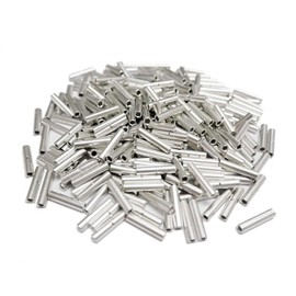 Teansic 100 Pcs Non Insulated Butt Connectors AWG 26-22 Uninsulated Butt Connectors Electrical Wire Crimp Ferrule Terminals