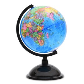 World Globe for Kids Learning - 8 inch Interactive Earth Globe with Stand for children Educational Geography, Spinning World Globes Map Decorative Kids Room, Classroom, Desk, Office, Home