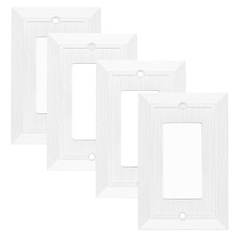 Modern Decorative Wall Plate Retro Wood Grain design Switch Cover Outlet Cover for Light Switch, Smart Switch, Dimmer, GFCI, USB Outlet (4 Pack, Single Decorator)