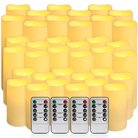CAKETYCG 36-Pack LED Flameless Candles with Remote Control - Festival Essentials, Turn On The Light of Warm Colors, Home Decoration, Party, Romantic Date(Three Sizes).