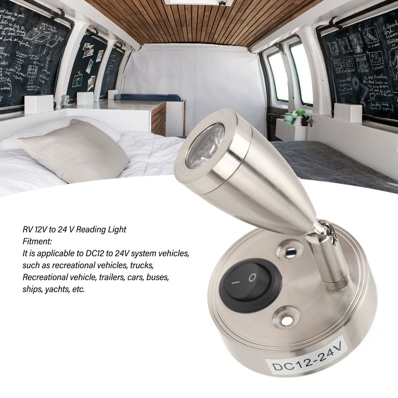 RV 12V to 24 V Reading Light Polished LED Berth