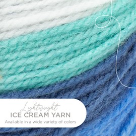 Lion Brand Yarn, Ice Cream Baby Yarn for Knitting, Crochet, and Crafts, Baseball Nut, 1 Pack, DK Weight Colorful Acrylic Fiber for Baby Blankets, Hats, and Sweaters