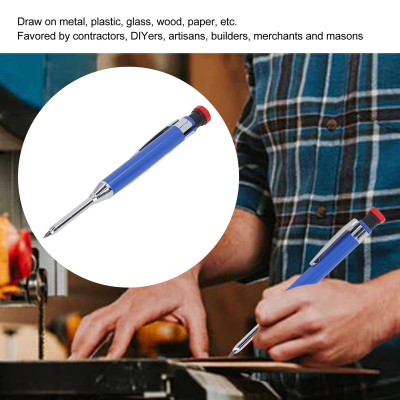 Heavy Duty Carpenter Pencil Set Mechanical Carpenters Pencil with Sharpener