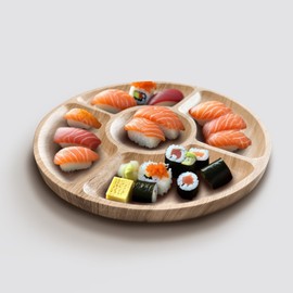 WARNDELIEM Wooden Round Serving Tray, 10" Charcuterie Board with Rim, Decorative Centerpiece for Ottoman, Coffee Table, Breakfast in Bed,Couch, Kitchen Island, Round Serving Platter, 1 Pack