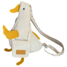 VALICLUD Duck Shoulder Bag Duck Shoulder Bag Cartoon Shoulder Bag Cute Chest Bag Small Items Bag For Women Canvas Shopping Bag Cute Miss White Canvas Animal Work Package, White