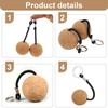 YSJCHEBS 3 Pieces Round Cork Ball Keychain, Floating Wooden Ball