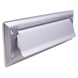 Solid Dull Chrome Letter Size Mail Slot 10" X 3"