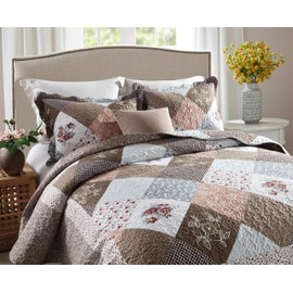 Travan 3-Piece Queen Quilt Sets with Shams Oversized Bedding Bedspread Reversible Soft Coverlet Set, Queen Size