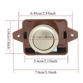Vastsea Pack of 2 Push Button Lock, Push Button Catch Door Lock, Push Button Lock for RV Drawer Cabinet, Motorhome, Yachts, Camping, Caravan, Boats (Brown)