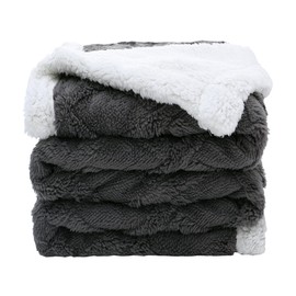 Blanket Sofa Cuddly Blanket 100 x 150 cm Sofa Blanket Small Double Face Extra Soft Fluffy Fleece Blanket Bed Blanket Cuddly Blankets Lamb Blanket Striped Sofa Bed Throw Blanket Warm Dark Grey