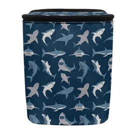 Renewold Car Trash Can, Shark Print Car Organizer Storage Bag for The Back/Front/Console of Any Cars,Sedans,SUVs,Vans & Trucks, Trash Bin for Car, Automotive Garbage Cans Accessory Interior