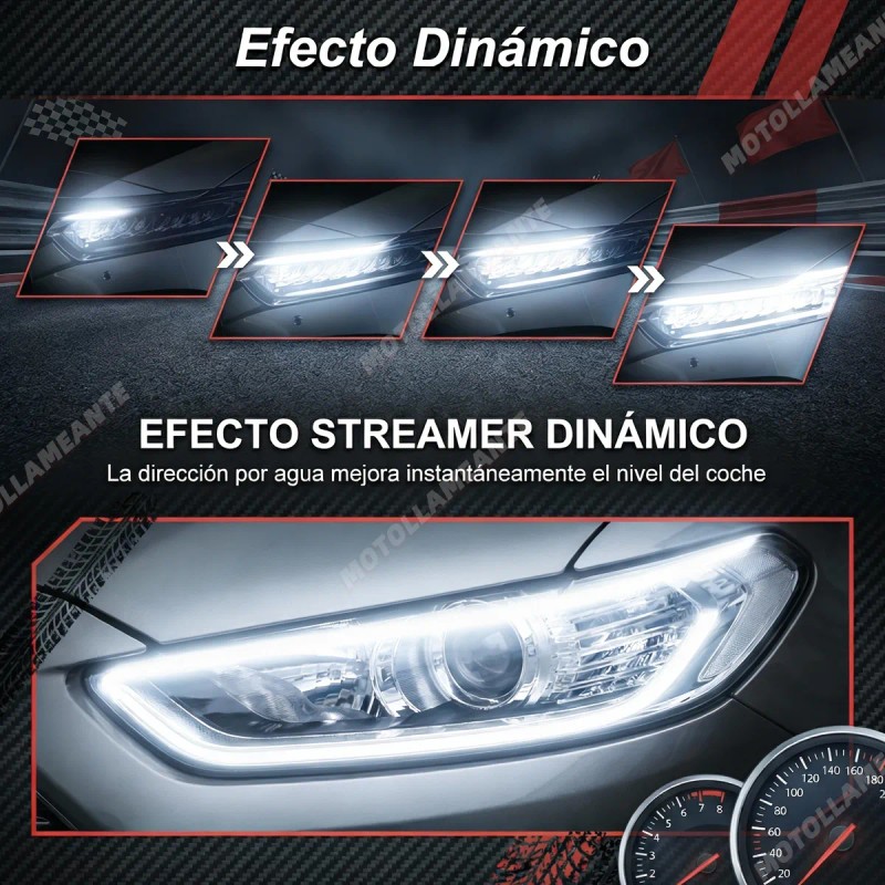 30cm Par Tira Led Drl Flexible Direccional Secuencial Auto