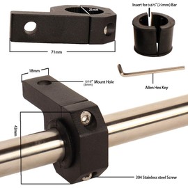 House Tuning 0.875" Clamps Roof Roll Cage Holder,LED Off-Road Light Horizontal Bar Tube Clamp 22mm(2pc-0.875" Clamp)