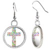 Arthwick Store Colorful Hearts Creating Christian CrossEarrings