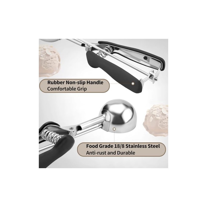 TOPINCN Duradero Cuchara Helado de Acero Inoxidable de Grado Alimenticio,