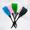 Premium Turkey Feather Duster - 14 Inches，Effective Dusting and Cleaning（Black）