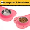 Conlun Cat Dog Bowls with Silicone Feeding Mat, No Spill
