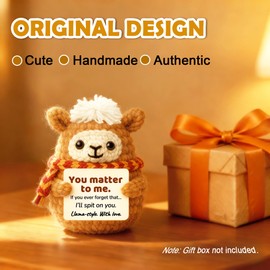 Krinisou Positive Animals Crochet Llama – Funny Cute Llama Birthday Gift for Best Friend Bestie, Romantic You Matter to Me Gift for Girlfriend Boyfriend, Unique Christmas Stocking Stuffer