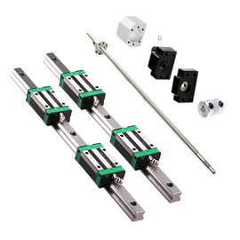 2PCS HGR20-1000mm Linear Rail + 1PCS RM1605-1000mm Ballscrew with BF12/BK12 Kit, DSG16H Nut Housing, Coupling, Slide Blocks Linear Guide Rail Ball Screw Set for DIY CNC Routers Lathes Mills