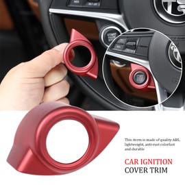 TOYCIDFG Car Engine Start Stop Button Frame Cover Trim Compatible with Alfa Romeo Stelvio 2017-2018/Giulia 2016-2018 Auto Accessories (Red)