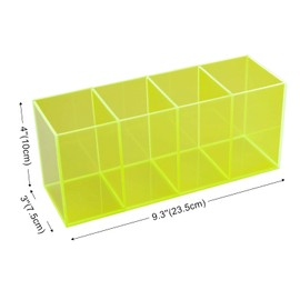 HappyDino Acrylic Makeup Brush Holder Organizer Pen Holder Cup for Desk Colored Pencil Holder Storage for Office, Thickened Version, Neon Green