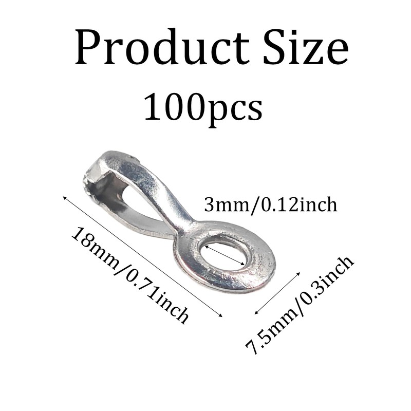 pson 100Pcs 4mm 4.5mm Ball Chain Pull Loop Connectors, Stainless