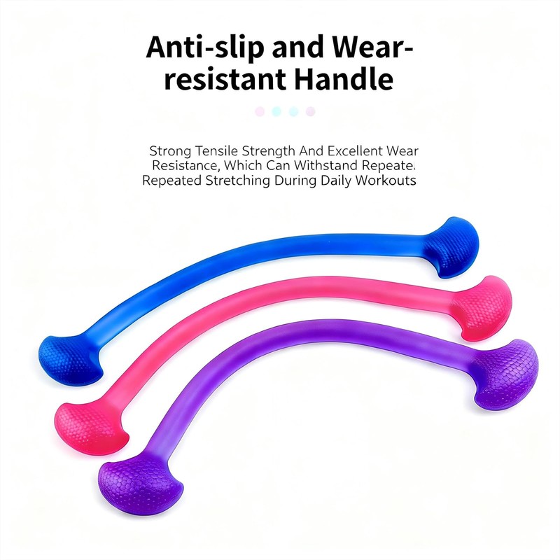 Caserry I-Shaped Resistance Band with Handles, 3 Pcs Elastic Exercise