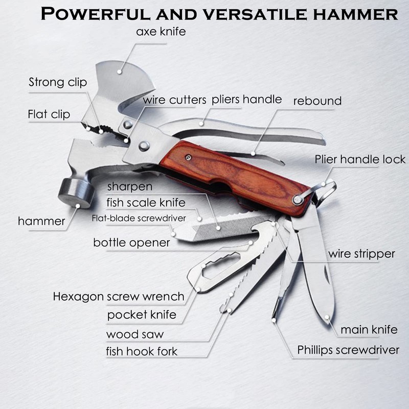 Small Hammer Multitool Cool Gadgets Gifts Stocking Stuffer Ideas for