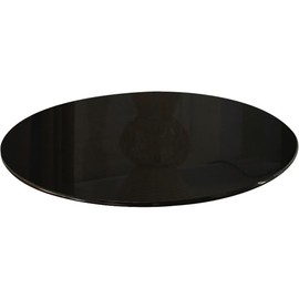 Meihua 32" Black Round Tempered Glass Table Top, 3/8" Thick Beveled Polished Edge, Tempered Glass Table Outdoor for 360 Degree Rotatable.