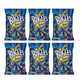 BUGLES RANCH NATURALLY FLAVORED 3 oz / 85 g (6 in a Box) Crispy Corn Snacks