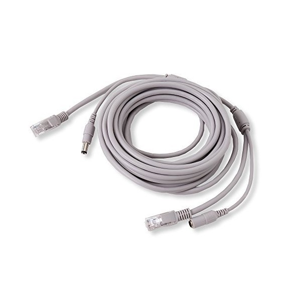 ACE LAN + Power Supply Cable LAN Cable for IP Camera, Power Supply One-Piece Surveillance Camera NO LAN Cable Extension V DC Power Extension Cable One Body , whites