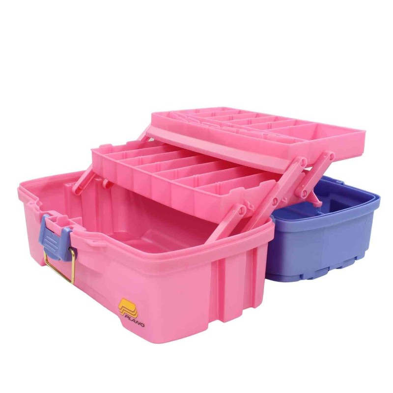 Plano Plano 2-Tray Tackle Box with Dual Top Access, Periwinkle/Pink,