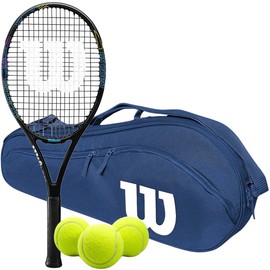 Wilson US Open BLX Tennis Racquet (4 1/4" Grip) Bundled with (1) Wilson Advantage 2.5 Tennis Bag (Navy) and (3) Balls