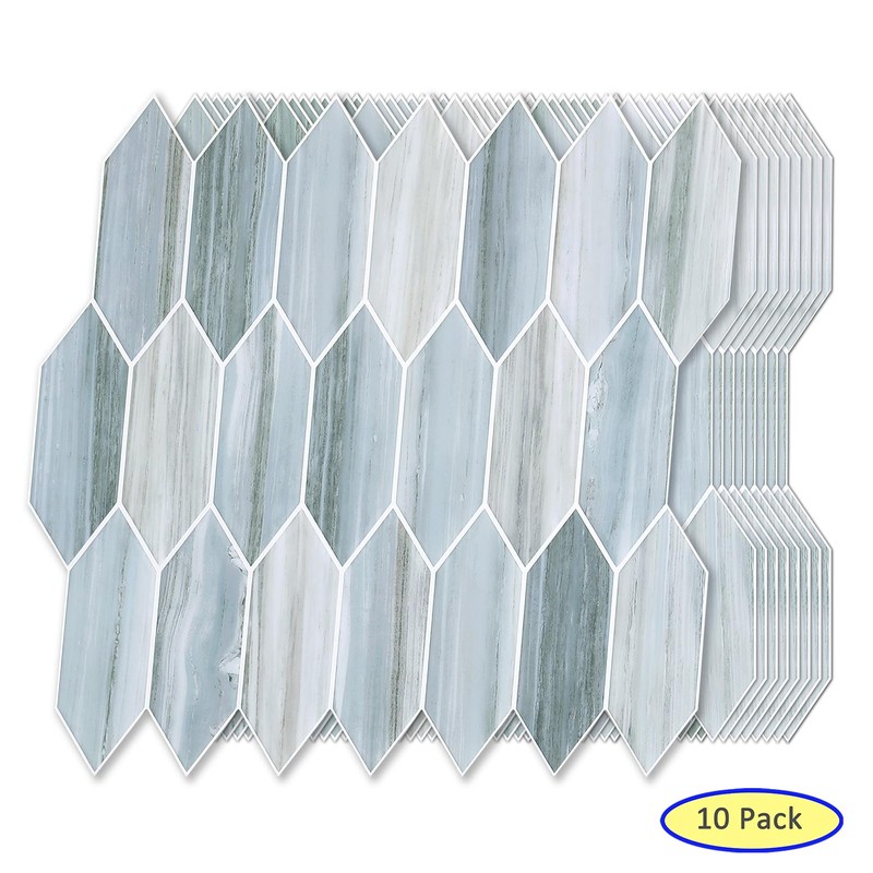 Tilingview 10PCS Peel and Stick Backsplash for Kitchen, Self-Adhesive Vinyl