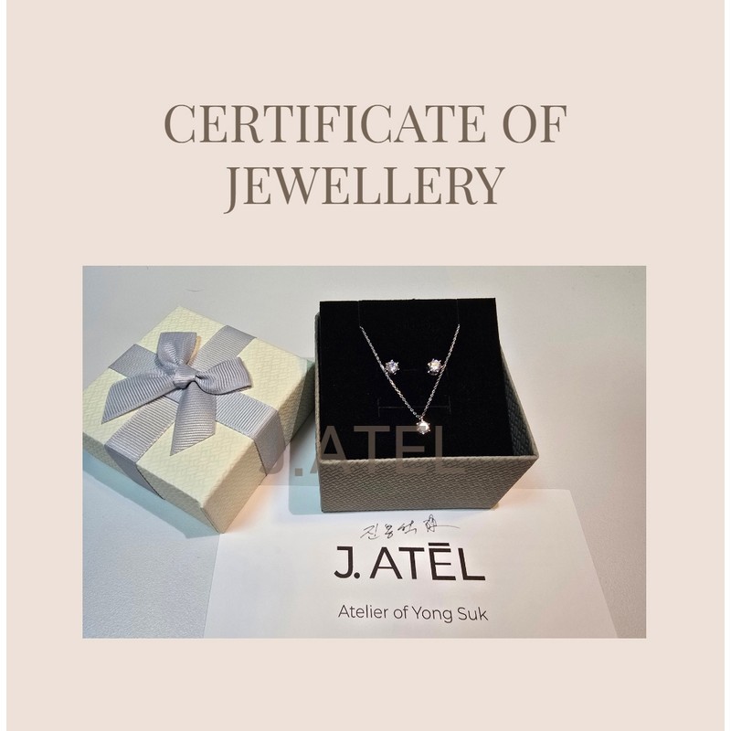 Tears Simulette Diamond Silver 3-Part Necklace and Earrings SET Tears