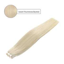 Anrosa Tape In Hair Extensions Human Hair 20pcs 50g of Seamless Real Human In Double Side Color Platinum Blonde Tape In Real Natural Hair Extensions Remy Human Hair 14inch