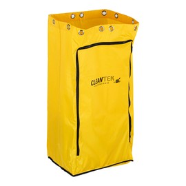 Restaurantware-Janitor CART Bag ONLY: Clean Tek Professional 16.93 x 10.63 x 29.53 Inch Janitorial Cart Bag, 1 Heavy-Duty Bag - Janitor Cart Sold Separately, Durable, Yellow Plastic Replacement Bag