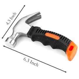11.6 Oz Small Claw Hammer, Forged Steel Stubby Tack Hammer with Shock-absorbing Leather Handle for Driving and Pulling Out Nails (1)