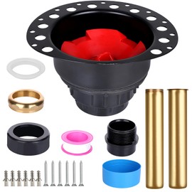 Freestanding Tub Drain Rough-in kit,Bathtub Drain Kit with Brass Tailpiece and ABS Adapter,Compatible with Freestanding Bathtub, Floor Mounted Bathtub and Copper Bathtub (Black)