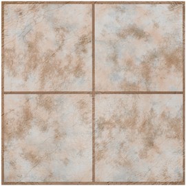 Vinyl Floor Tiles Wood & Marble Look 2mm Thick Highly Durable Sticky Floor Tiles (12" x 12" - 3 Pack, Rustic Clay Squares)