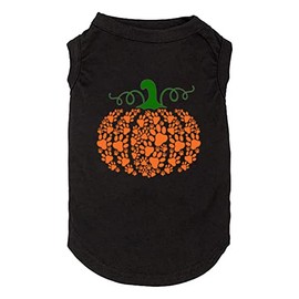 Funy Pumpkin T-Shirt Cute Ghost Dog Bone Print Shirt & Vest - Small to XX-Large, Black
