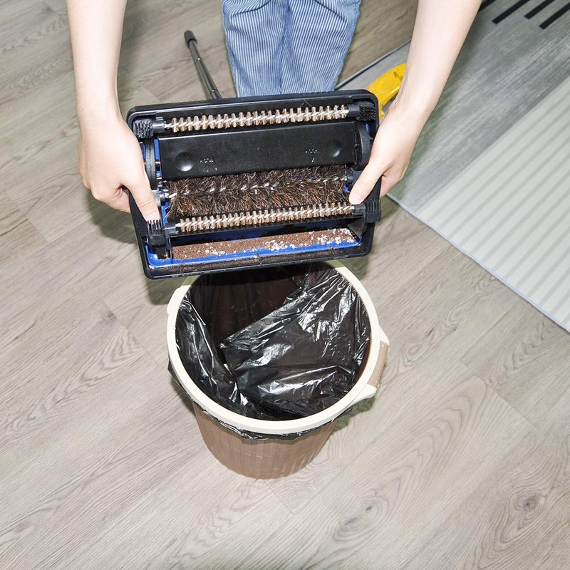 EZ SPARES Quiet Carpet Sweeper, Floor Sweeper with Horsehair Roller