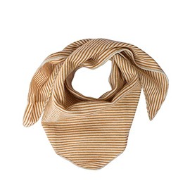 Lilano, Baby Ringel Triangular Scarf 70% Wool (Controlled Organic Cultivation), 30% Silk, 210 g/m², Curry/Natural, One Size