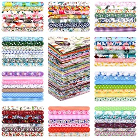 Tudomro 70 Pcs 10 x 10 Inch Cotton Fabric Squares Multicolor Quilting Fabric Bundles Precut Printed Patchwork Materials for Holiday DIY Crafts Cloths Handmade(Elegant Style)