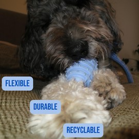 Doug's Dog Supplies Football Rope Toy for Tug of War - Medium to Large Dogs and Puppies (Blue)