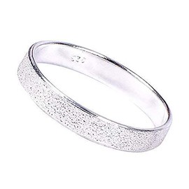 Solid 925 Sterling Silver 2mm Speckled Band Ring In Sizes G-Z (Z)
