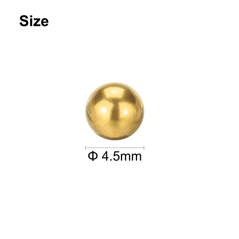sourcing map 100 Pcs Precision Solid Brass Bearing Balls 4.5mm