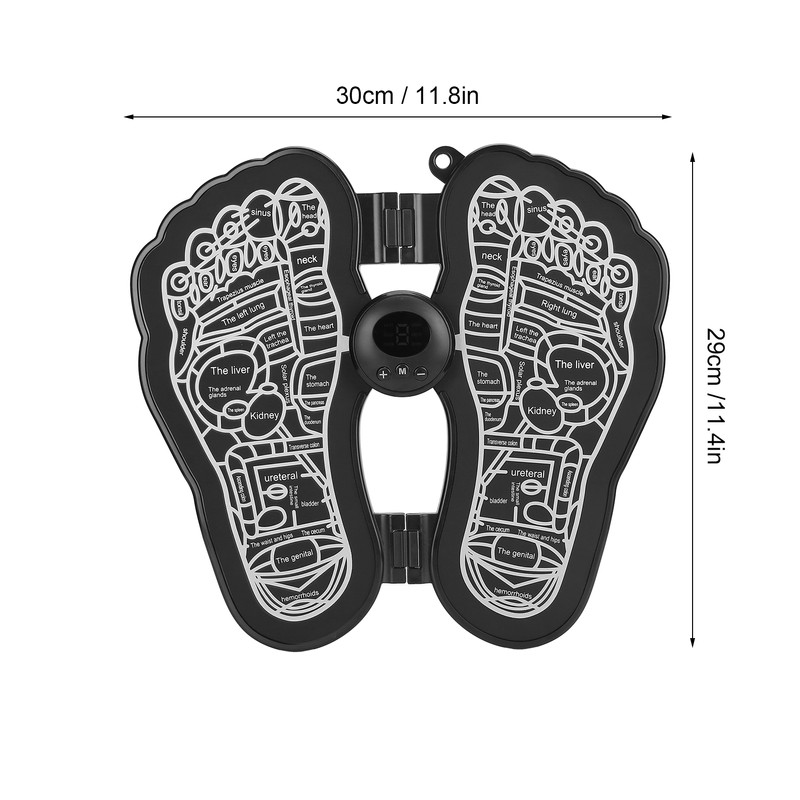 Rechargeable EMS Foot Massage Pad Foldable Adjustable Foot Massager Stimulator