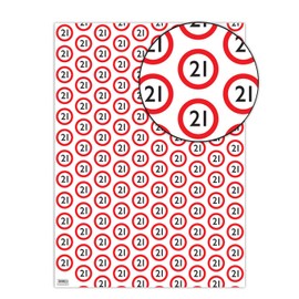 Brainbox Candy - 2 Sheets of Funny '21st Birthday' Wrapping Paper - Warning Sign Wrap - Twenty One Gift Wrap For Him Her Son Daughter Twenty First Birthday Presents - Folded Quality Wrap